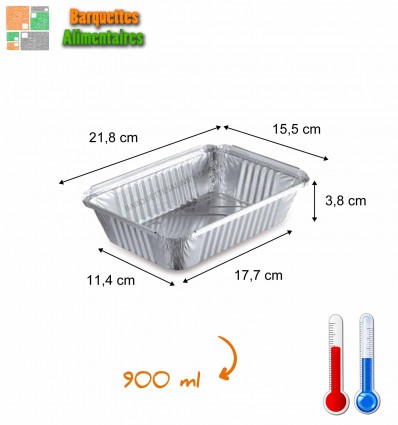 BARQUETTE ALU 900 ml gratin four