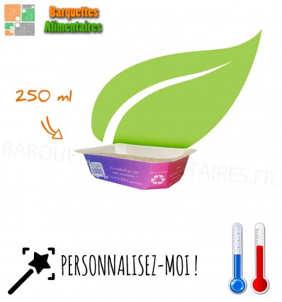 Barquettes scellable carton 250 ml personnalisée