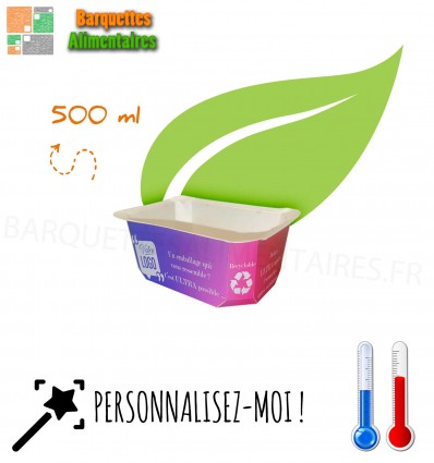 Barquettes scellable carton 500 ml PERSO