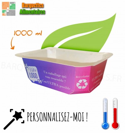 Barquettes scellable carton 1000 ml personnalisée